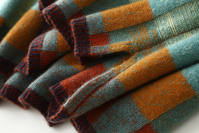Mira | Checkerboard High Neck Wool-Look Sweater