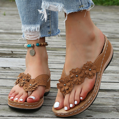 Molly - Women’s Flowers Clip Toe Sandals