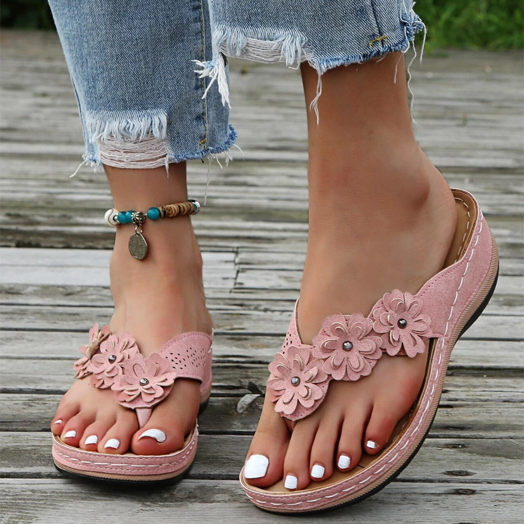 Molly - Women’s Flowers Clip Toe Sandals