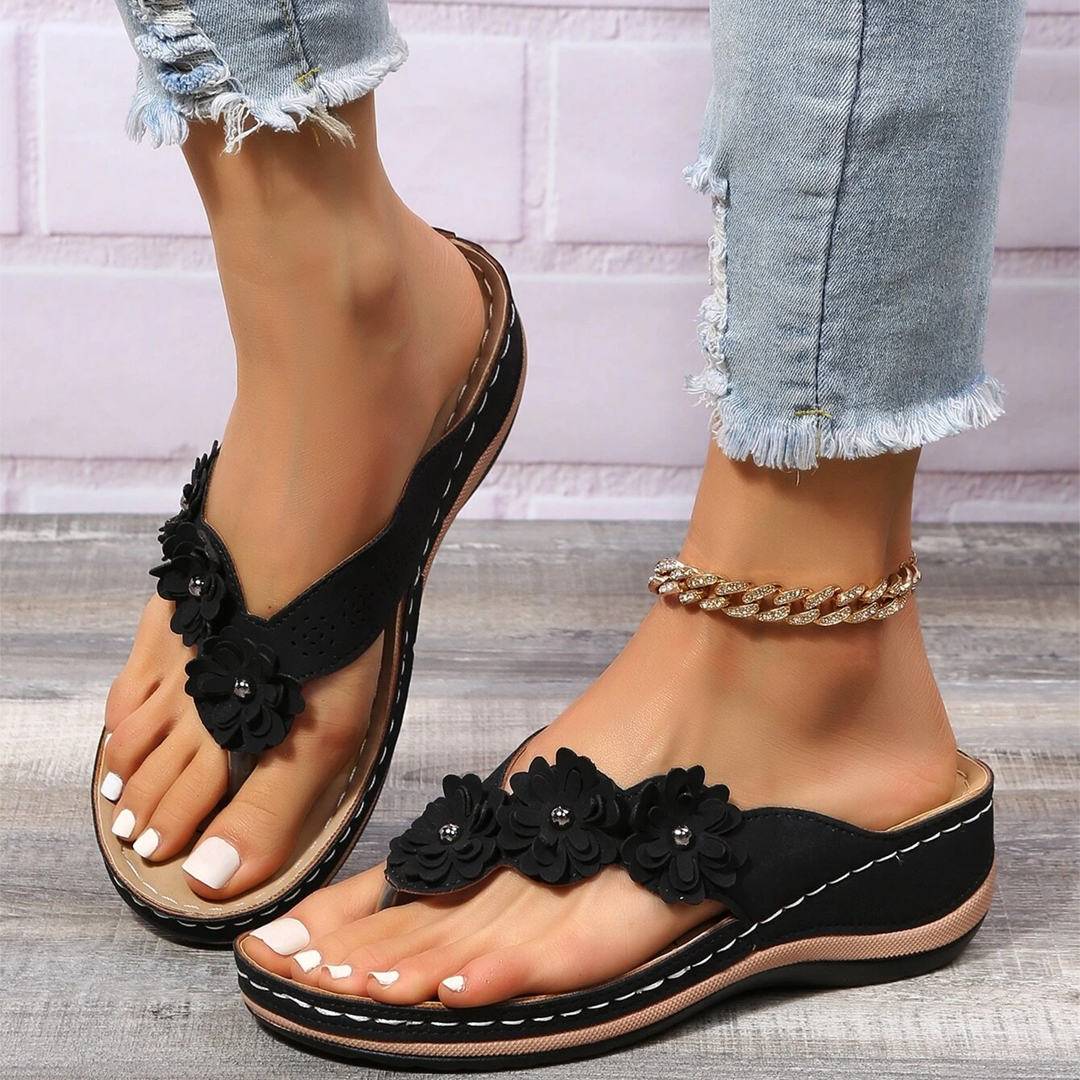 Molly - Women’s Flowers Clip Toe Sandals