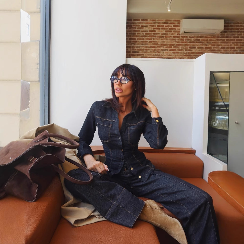 Violet - Women Denim Shirt & Pant