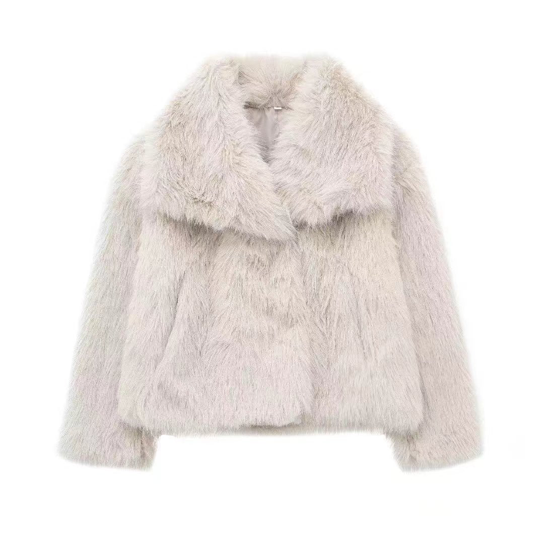 Quinn - Women Autumn Fur Plush Fluffy Jacket