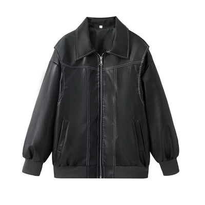 Maeve - Casual Oversized Leather Jacket