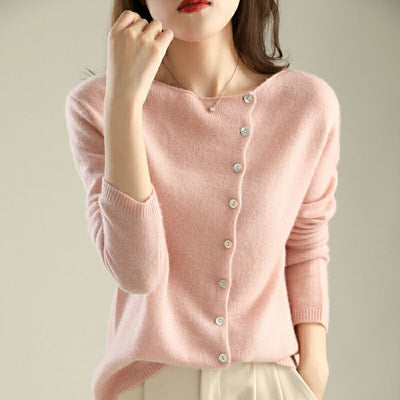 Poppy - Round Neck Thin Knitted Cardigan