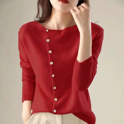 Poppy - Round Neck Thin Knitted Cardigan