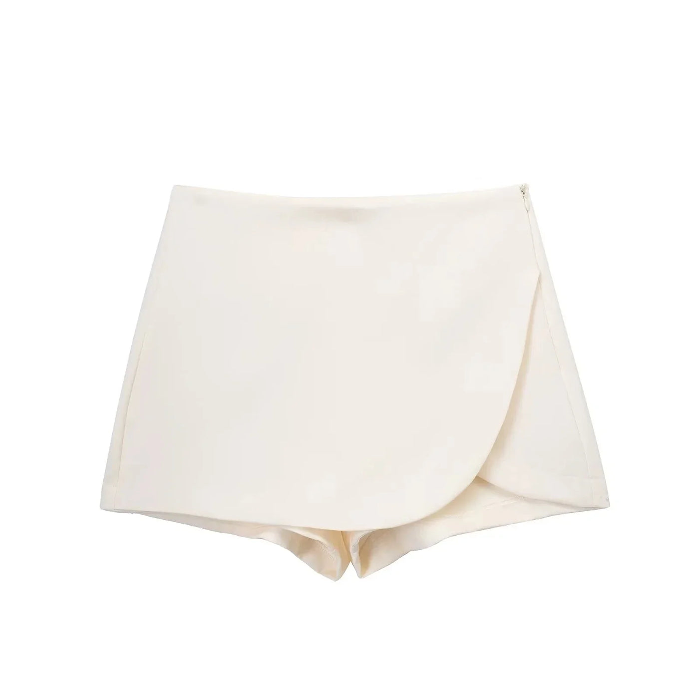 Women's High Waist Skort with Asymmetric Front and Built-In Shorts
