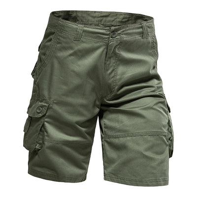 Men's Multi-Pocket Cargo Shorts with Button Closure
