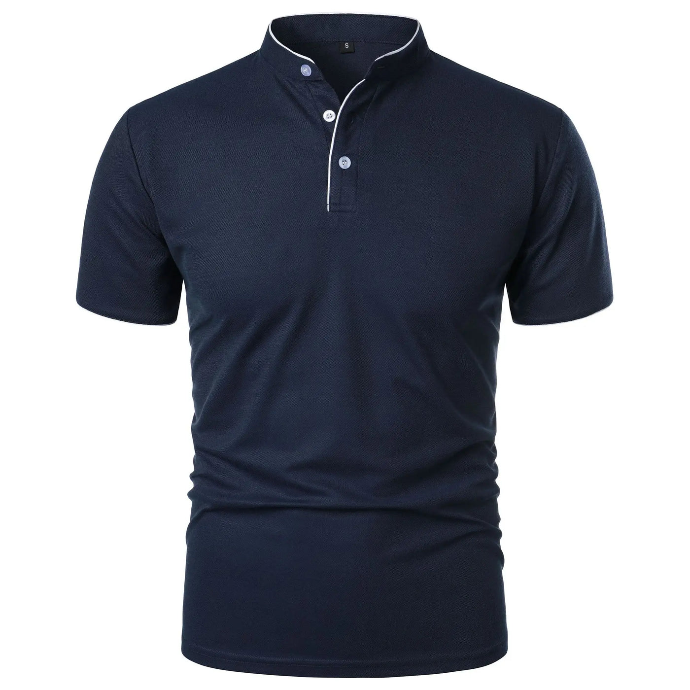 Men's Short Sleeve Polo Shirt with Button Placket