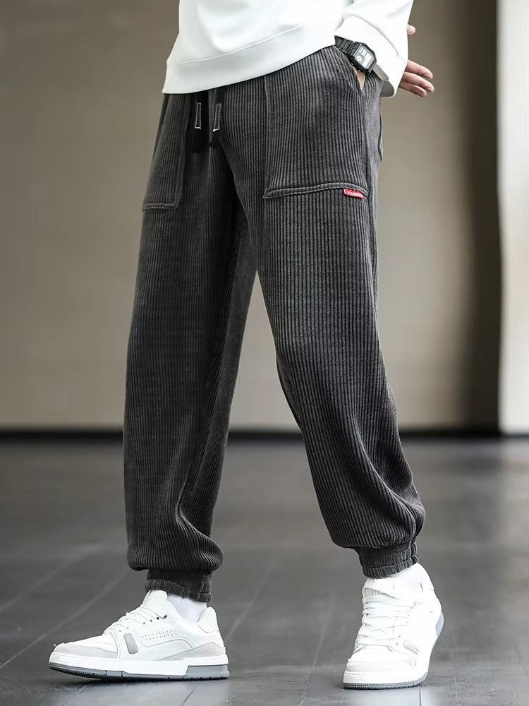 Men's Loose Fit Streetwear Baggy Drawstring Trousers