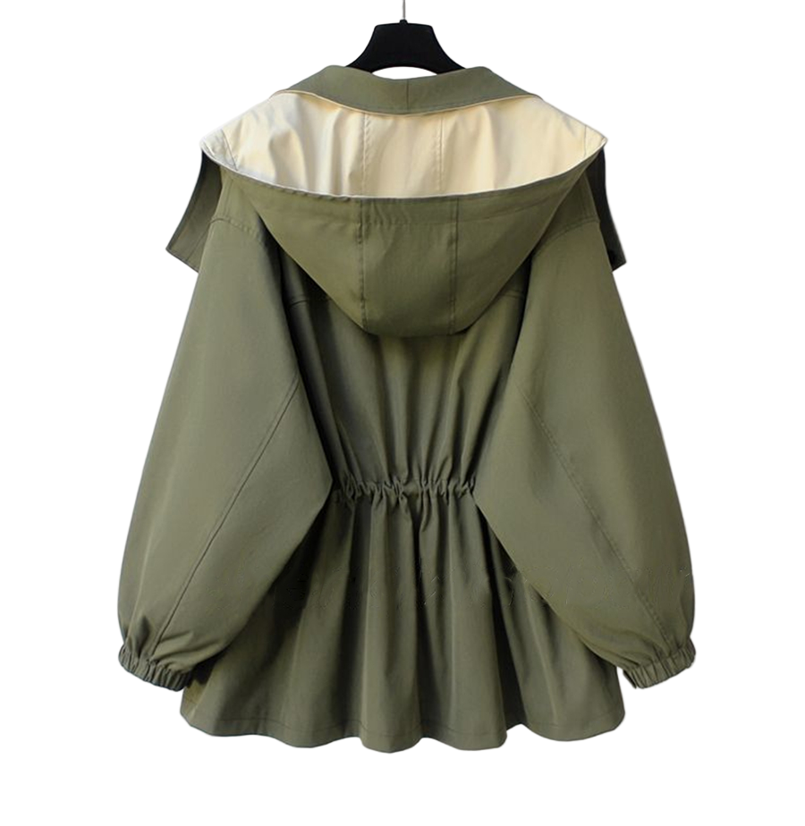 Women's Two-Tone Hooded Turn Down Jacket