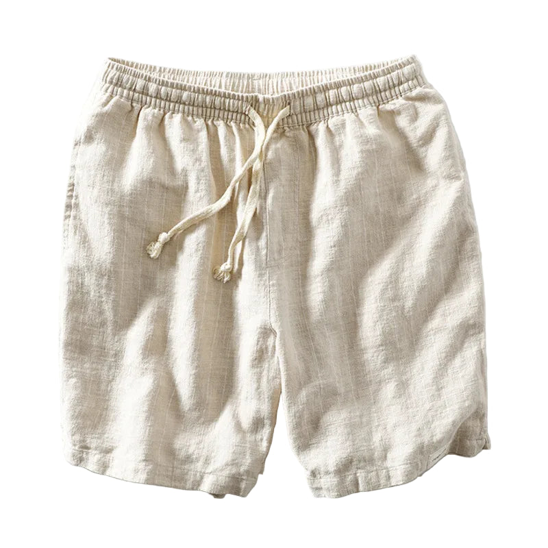 Men's Striped Drawstring Shorts with Elastic Waistband