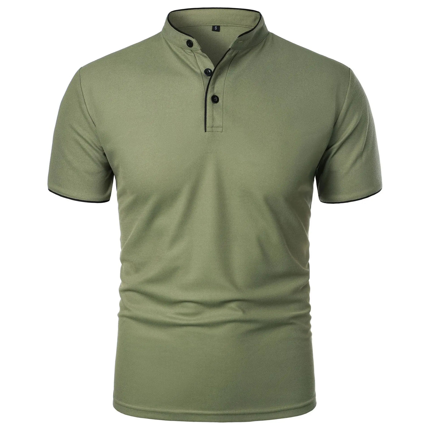 Men's Short Sleeve Polo Shirt with Button Placket