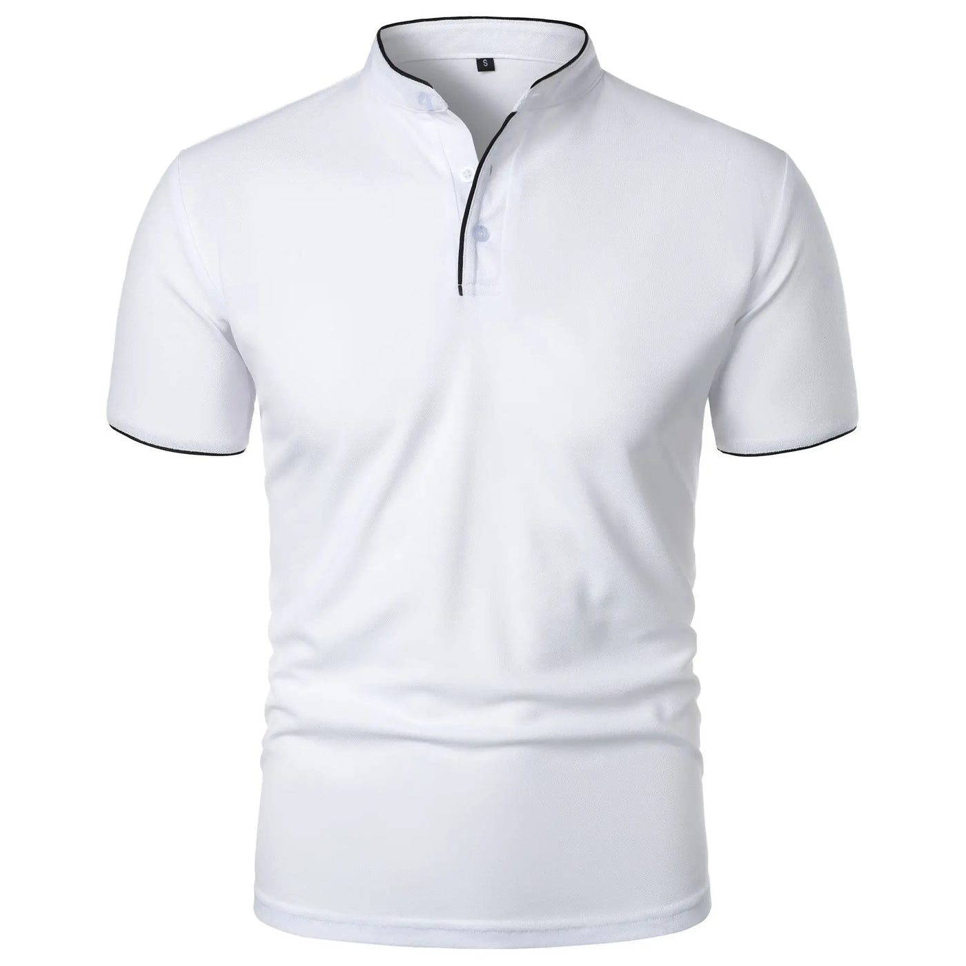 Men's Short Sleeve Polo Shirt with Button Placket