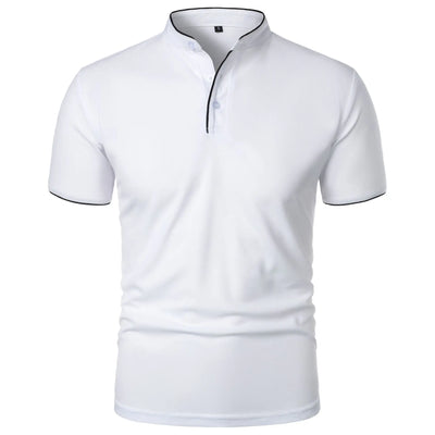 Men's Short Sleeve Polo Shirt with Button Placket