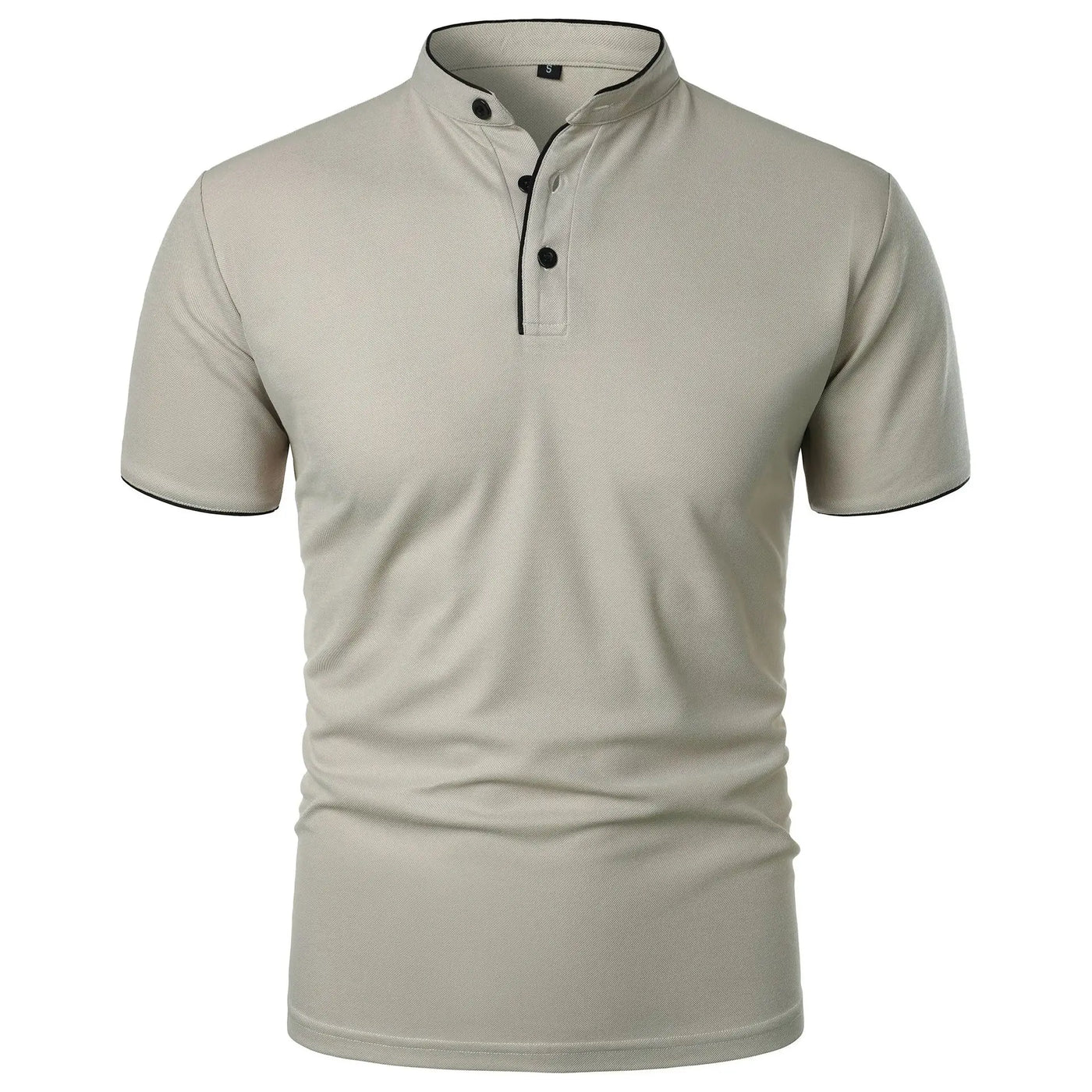 Men's Short Sleeve Polo Shirt with Button Placket