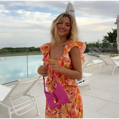 Lauren - Floral Ruffle Dress