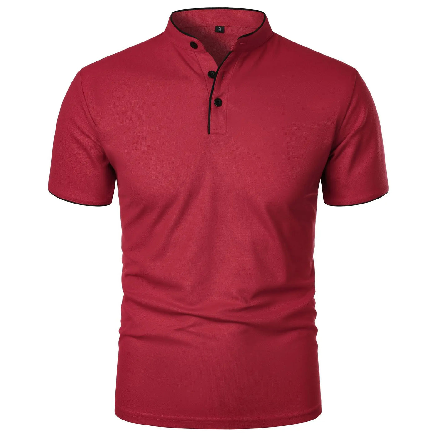Men's Short Sleeve Polo Shirt with Button Placket