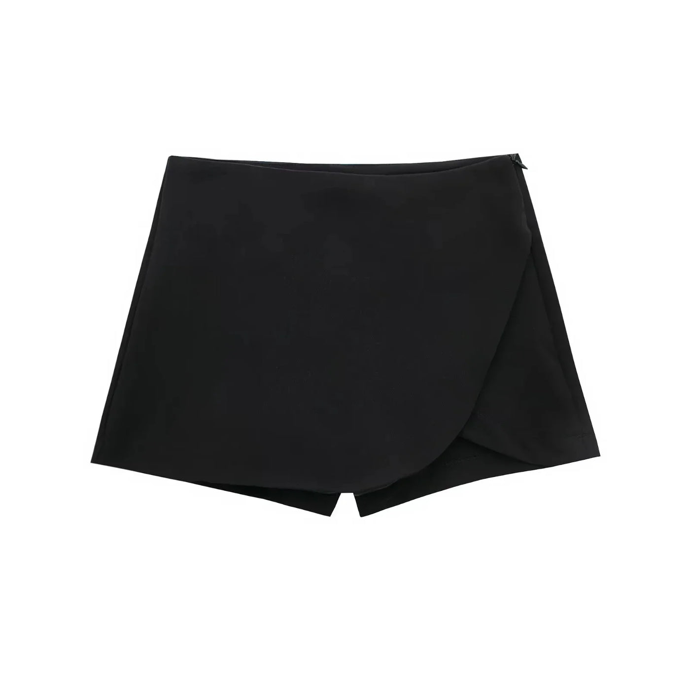 Women's High Waist Skort with Asymmetric Front and Built-In Shorts