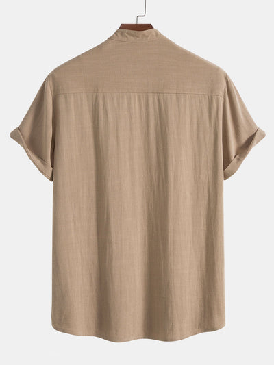 Short Sleeve Button Shirt and Pants Men's Matching Set