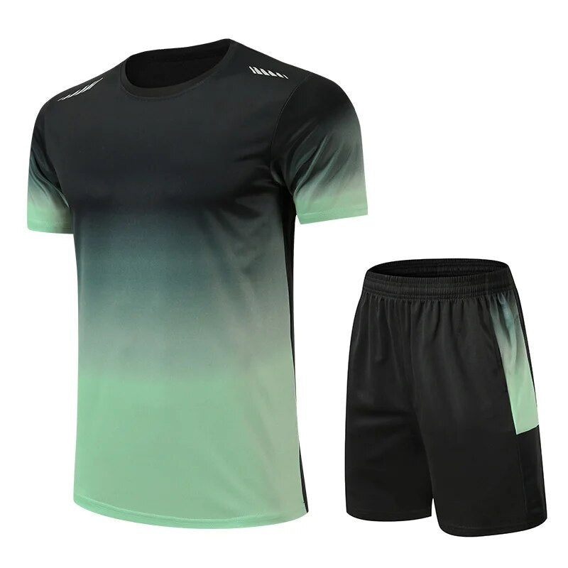 Stylish Two Piece Men’s Athletic Set with Gradient Design