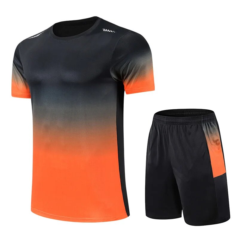 Stylish Two Piece Men’s Athletic Set with Gradient Design