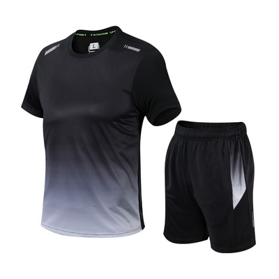 Stylish Two Piece Men’s Athletic Set with Gradient Design
