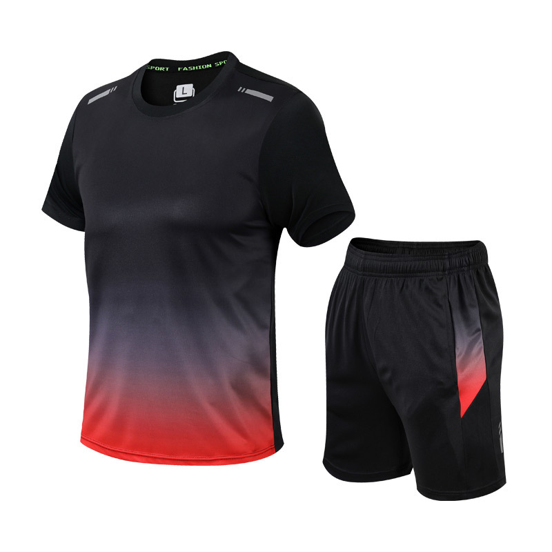 Stylish Two Piece Men’s Athletic Set with Gradient Design
