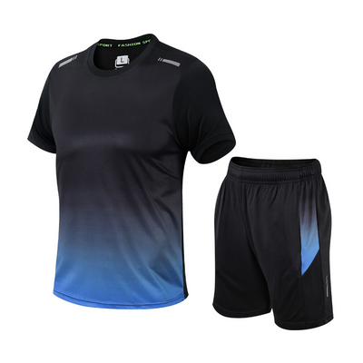 Stylish Two Piece Men’s Athletic Set with Gradient Design