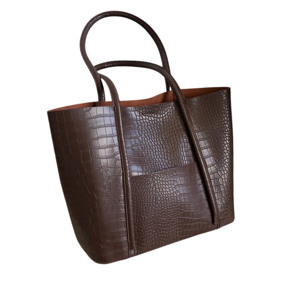 Women’s Crocodile Tote Shoulder Bag with Double Handle