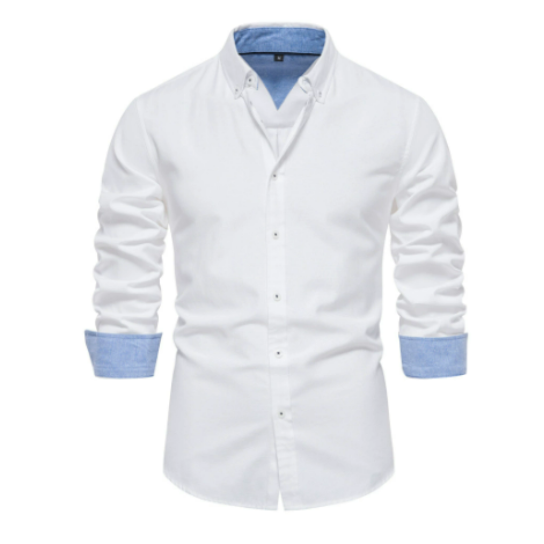Long Sleeve Shirt with Stand-Up Collar for Men