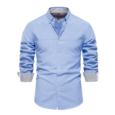 Long Sleeve Shirt with Stand-Up Collar for Men