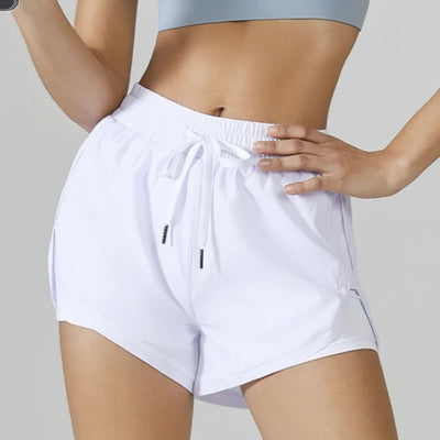 Women's Athletic Shorts with Drawstring Waist and Built-In Liner