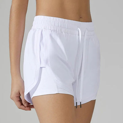 Women's Athletic Shorts with Drawstring Waist and Built-In Liner