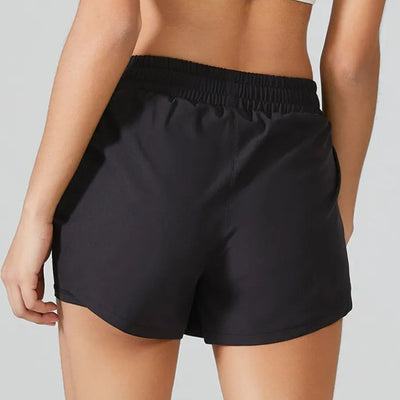Women's Athletic Shorts with Drawstring Waist and Built-In Liner