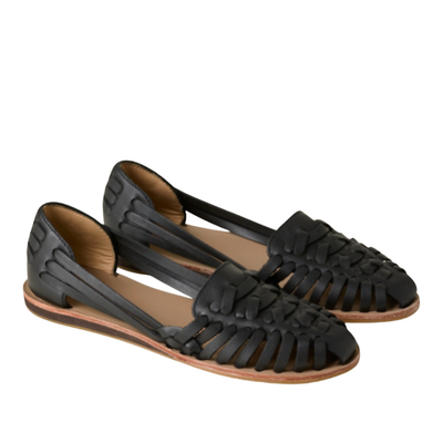 Women's Closed-Toe Slip-On Sandals with Woven Detailing and Flat Sole