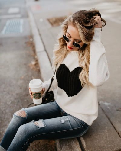 Valentina I Black Heart Pullover