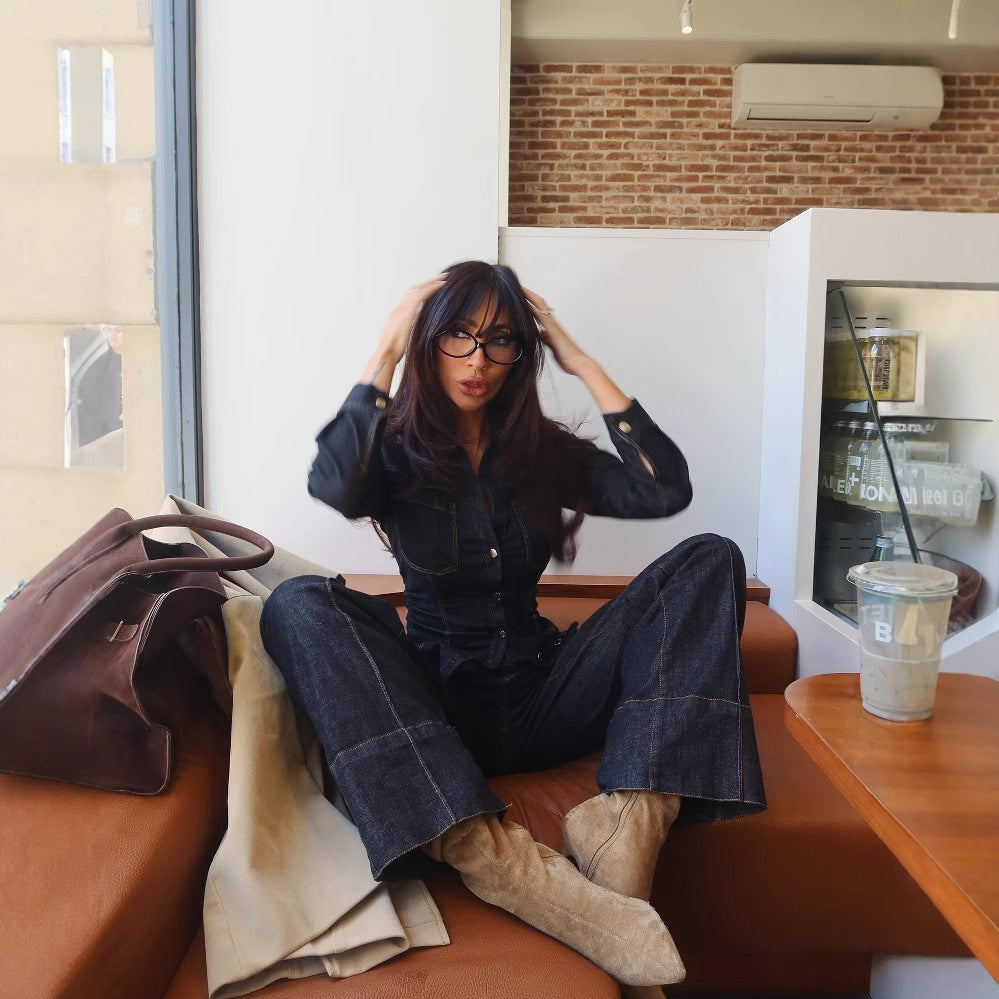 Violet - Women Denim Shirt & Pant