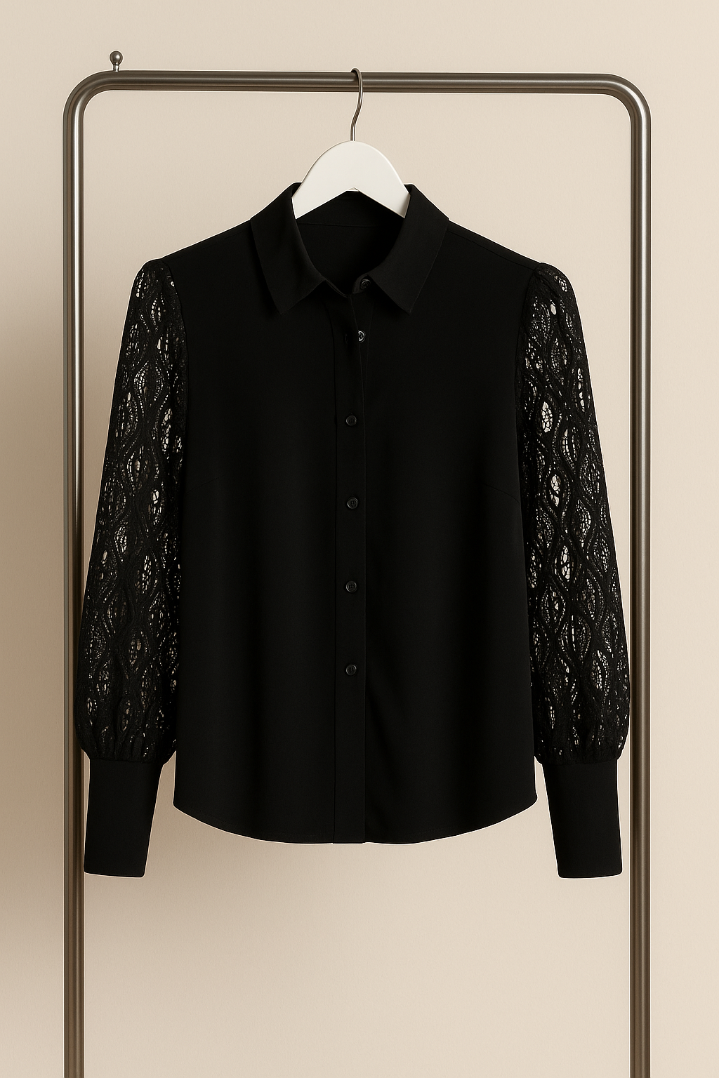 Violette I Black Lace Shirt