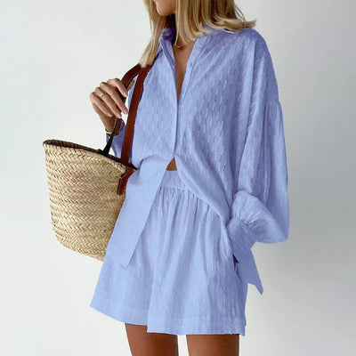 Alaia - Casual Breathable Blouse and Short Set