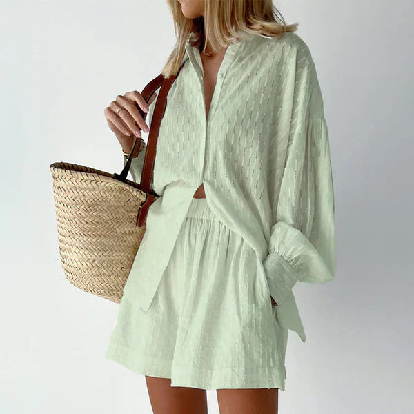 Alaia - Casual Breathable Blouse and Short Set