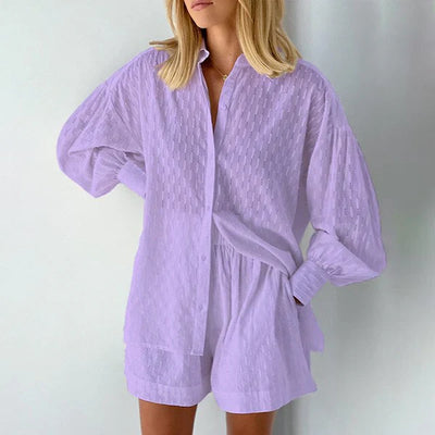 Alaia - Casual Breathable Blouse and Short Set