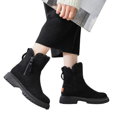 Women’s Fleece-Lined Zip Winter Boots
