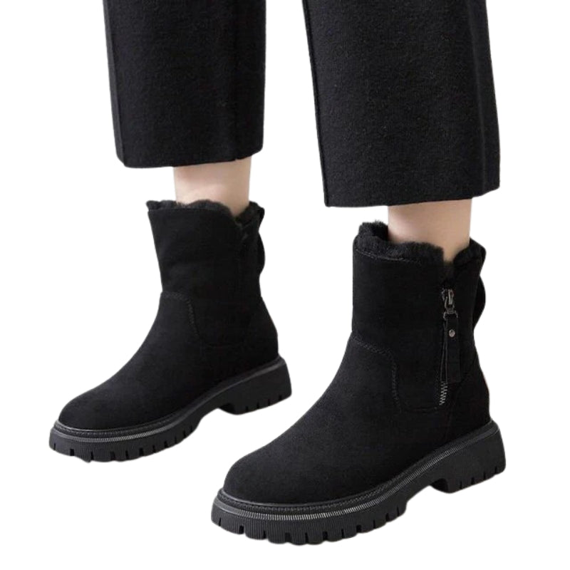 Women’s Fleece-Lined Zip Winter Boots