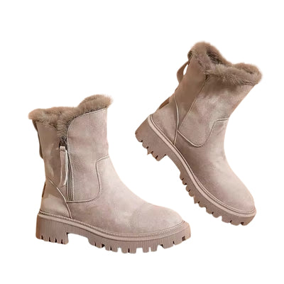 Women’s Fleece-Lined Zip Winter Boots