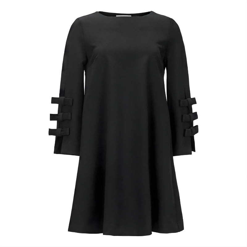 Women’s Long Sleeve A-Line Dress with Bow Detail