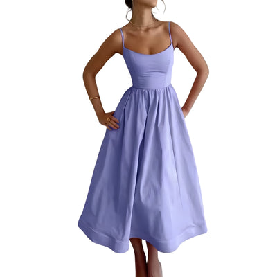 Women's Casual Flowy Sleeveless Midi Dress