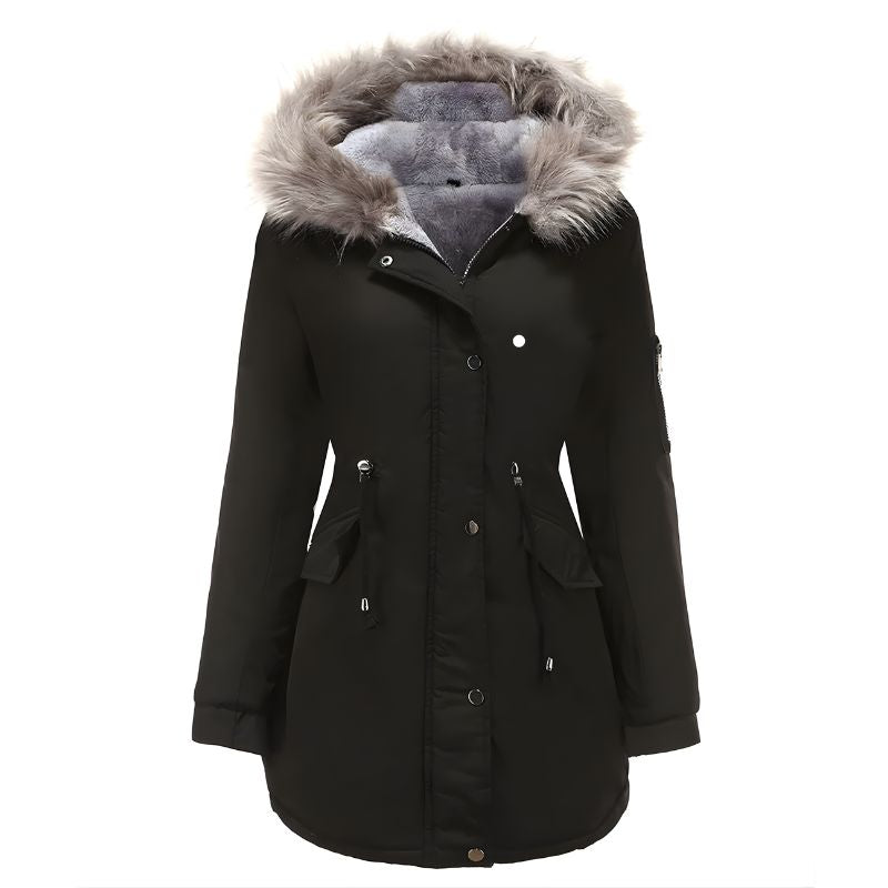 Women’s Hooded Parka Jacket with Front Pockets