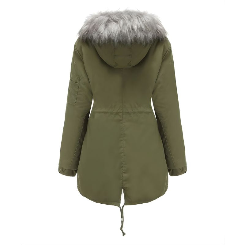 Women’s Hooded Parka Jacket with Front Pockets