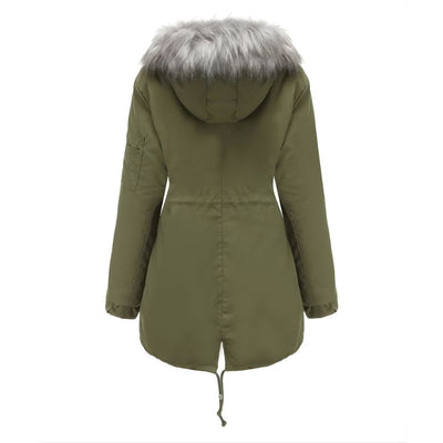 Women’s Hooded Parka Jacket with Front Pockets