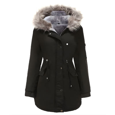 Women’s Hooded Parka Jacket with Front Pockets